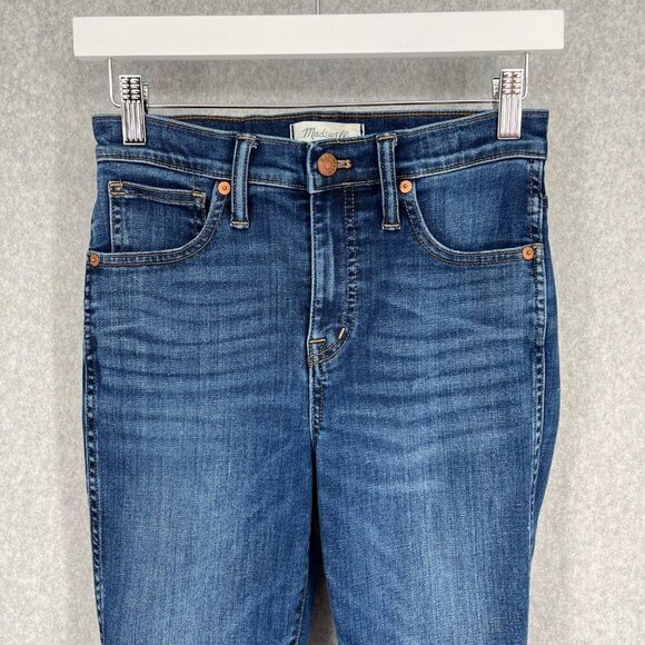 Madewell Womens 10" High Rise Skinny Jeans Size 26 Tall Long Classic Whiskering - Picture 3 of 15